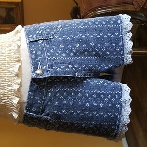 Vintage Betsey Johnson Boho Print Lace Shorts